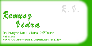 remusz vidra business card
